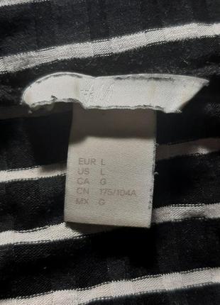 Водолазка тонкая полоска черн бел h&amp;m размер l свитер, кофта свитшот джемпер3 фото