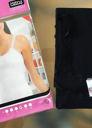 Жіноча базова майка з мереживними бретельками турецької фірми oztas!