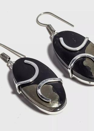 Серьги пирит золото апачей