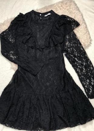 Zara платье  мини из  красивого кружева   м6 фото
