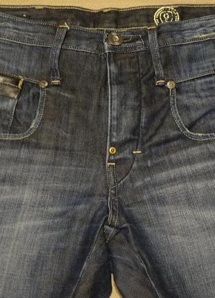 Прямі темно-сині джинси з выбеленностями і потертостями g-star raw голландія 28/32 р.2 фото