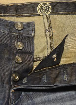 Прямі темно-сині джинси з выбеленностями і потертостями g-star raw голландія 28/32 р.3 фото