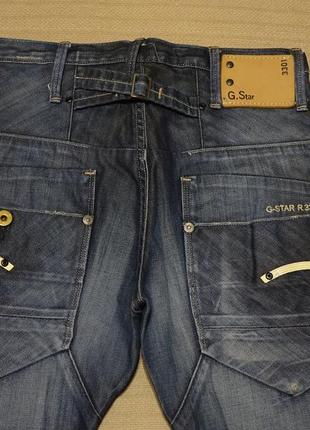 Прямі темно-сині джинси з выбеленностями і потертостями g-star raw голландія 28/32 р.8 фото