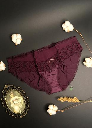 Гладкие бикини с кружевом марсала lace waist bikini panty victoria's secret