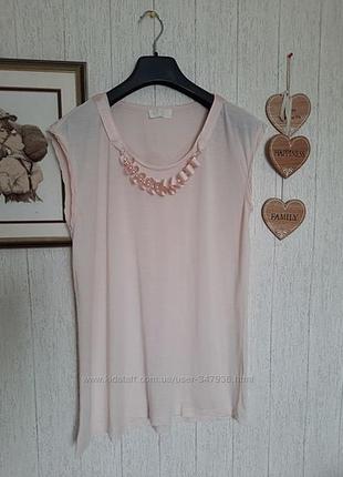 Zara нежная майка с лентами р л