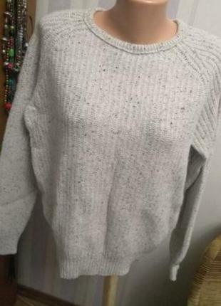 Обьемный структурный свитер из шерсти и хлопка, бренд1 фото