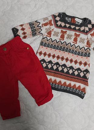 Набор платье + штанишки 3/6 мес