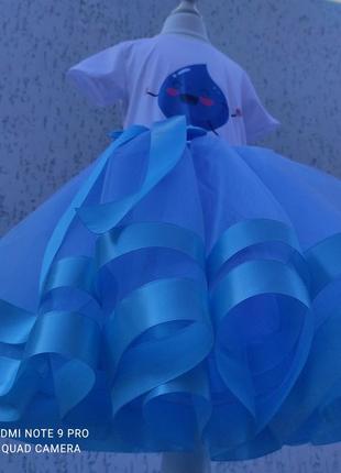 Костюм краплинки плаття хмари наряд дощу блакитна спідниця фатиновая6 фото