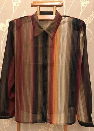 Дуже гарна і стильна брендовий блузка в смужку великого розміру.