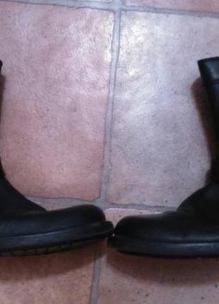 Черные кожаные ботинки на грубой подошве с пряжкой2 фото