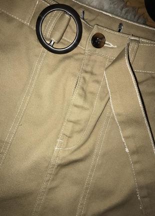 Плотная коттоновая юбка с поясом джинсовая юбка denim co4 фото