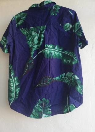 Стильна сорочка з принтом листя,бавовна, розмір s, 28 palms2 фото