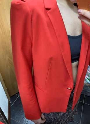Пиджак красный жакет базовый2 фото