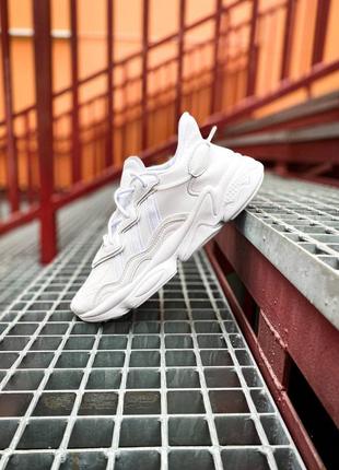 Кроссовки adidas ozweego white leather2 фото