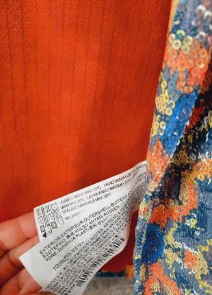 Базовый мини-пиджак жакет zara с пайетками с абстрактным принтом - разноцветный7 фото