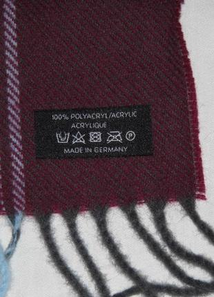 Зимний шарф в клеточку 167х31 см. новое германия2 фото