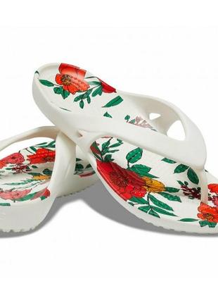 Шлепки, шлепанцы, вьетнамки, флипы, крокс crocs   women´s kadee ii printed floral flip7 фото