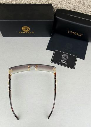 Versace окуляри маска жіночі сонцезахисні коричневі тигрові з градієнтом5 фото