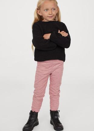 Вельветові штани штани для дівчинки з трикотажною підкладкою від h&m h&m сша3 фото