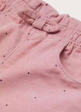 Вельветові штани штани для дівчинки з трикотажною підкладкою від h&m h&m сша2 фото