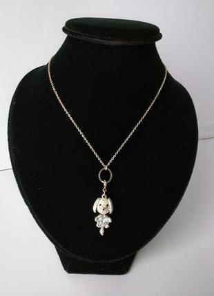 Підвіска-кулон з камінчиками на ланцюжку , собачка