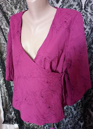 ***promiss***вишита блуза на запах великого розміру 56 пог-60см