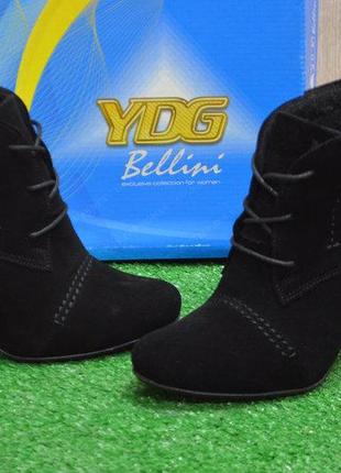 Ботинки женские ydg-bellini 603 черные (весна-осень замша натуральная)