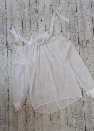Нарядная нежная белая блуза на 9-10 лет 134-140см