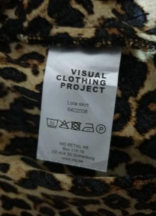 Юбка ассиметричная звериный принт леопард миди из вискозы visual clothing company ,s7 фото