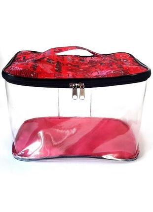 Велика рожева прозора сумочка