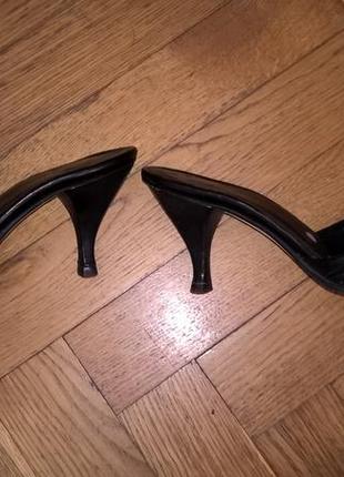 Кожаные шлепанцы на каблуке, rylko, размер 362 фото
