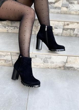 Ботинки женские velony 6113-w405 черные (весна-осень замша натуральная)1 фото