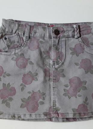 Джинсовая юбка в цветочный принт  от review