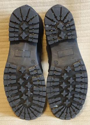 Стильные темно-синие кожаные ботинки на массивной подошве oxmox германия 38 р.8 фото