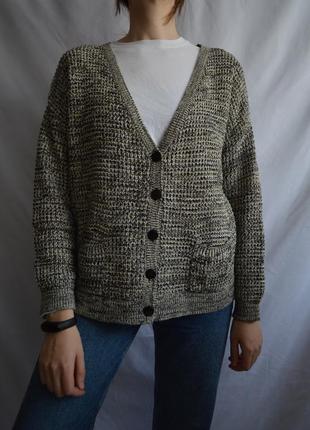 Вязаный свободный кардиган на пуговицах topshop, базовый кардиган