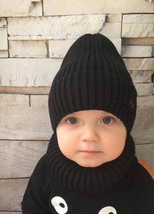 Дитяча демісезонна шапка рубчик для хлопчика від 2 років4 фото