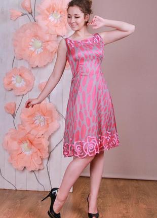 Нарядное шифоновое платье с вышивкой от тм "space for ladies" р 501 фото