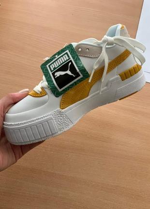 Puma cali🆕шикарные женские кроссовки🆕белые оранжевые кожаные пума🆕жіночі кросівки🆕весна4 фото