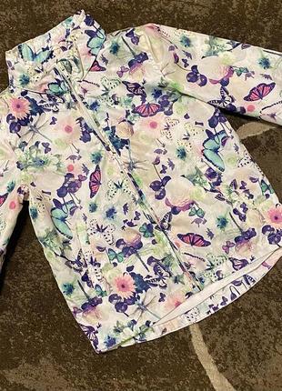 Ветровка куртка в цветы и бабочки h&m 4-5 лет