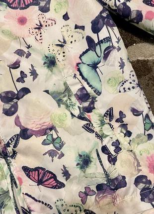 Куртка вітровка в квіти і метелики h&m 4-5 років5 фото