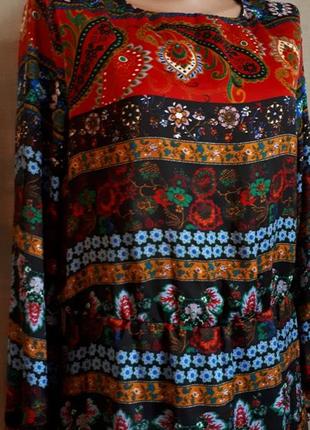 Брендовое платье mango  в этно стиле орнамент, бохо, принт/ полная распродажа2 фото