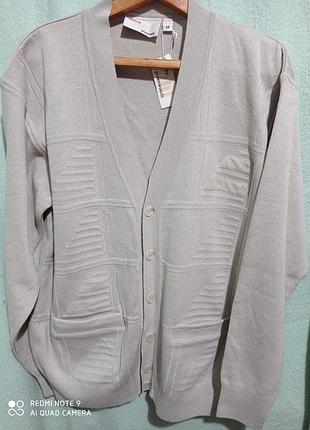 Р10. новый хлопковый базовый бежевый кардиган на пуговицах с карманами хлопок бавовна бавовняний