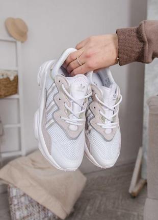 Кроссовки кросівки adidas ozweego adipren white/grey3 фото