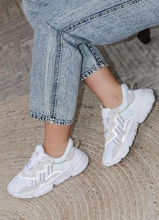 Кроссовки кросівки adidas ozweego adipren white/grey9 фото