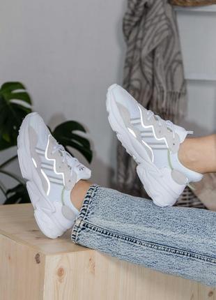 Кроссовки кросівки adidas ozweego adipren white/grey2 фото