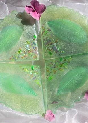 Оочень красивые подстаканники с натуральными перьями внутри ручная работа