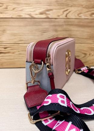 Сумка женская marc jacobs snapsho розовая (марк джекобс, клатч, кошелек, рюкзак, сумочка)2 фото