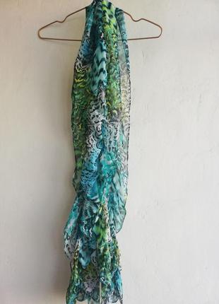 Драпірований шарфик з анімалістичним принтом, bm1 фото
