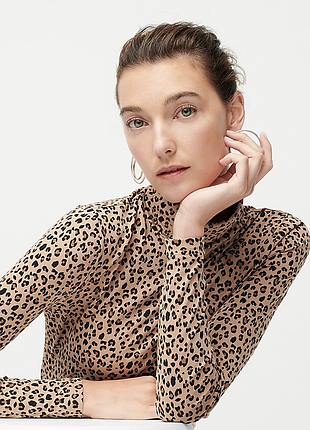 Гольф принт леопард  j. crew,  100 % хлопок