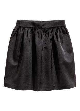 Атласная черная юбка h&m3 фото